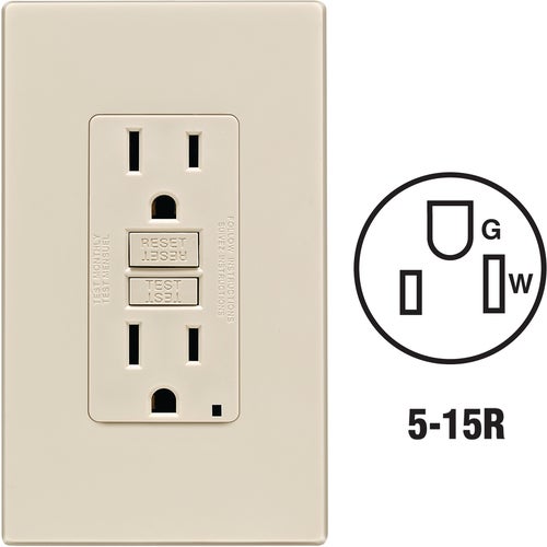 C32-GFNT1-0PW Leviton SmartLockPro Self-Test GFCI Outlet With Screwless Wall Plate