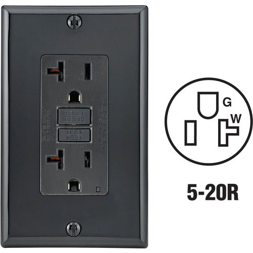 104-GFNT2-00E Leviton SmartLockPro Self-Test 20A GFCI Outlet With Wall Plate
