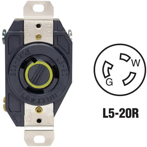 065-02320 Leviton 20A Locking Outlet Receptacle