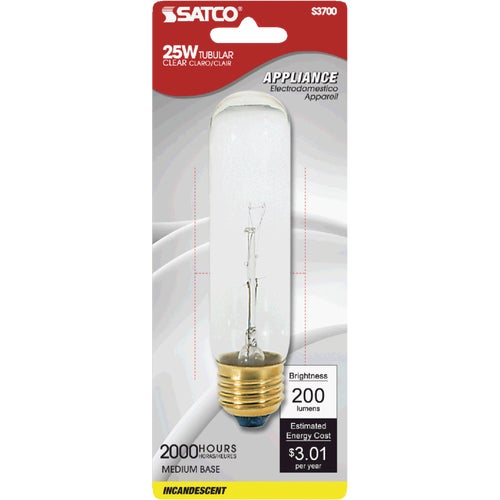 S3700 Satco T10 Incandescent Tubular Appliance Light Bulb