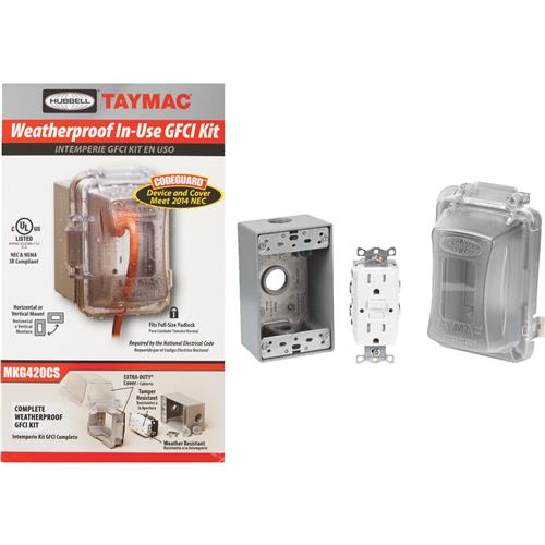 MKG4280SS TayMac Weatherproof In-Use Outdoor GFCI Kit gfci kit outdoor