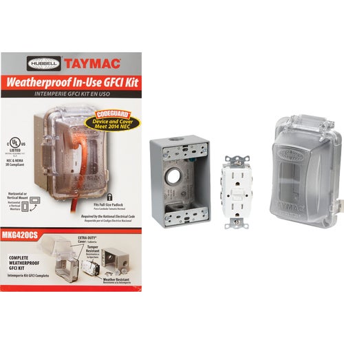 MKG4280SS TayMac Weatherproof In-Use Outdoor GFCI Kit gfci, kit, MKG4280SS, outdoor
