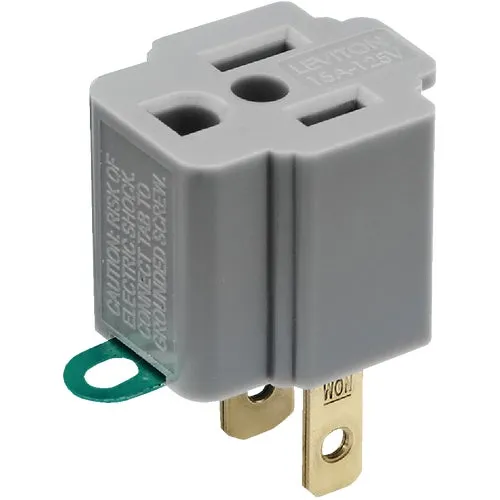 028-274 Leviton Grounding Cube Tap Outlet Adapter