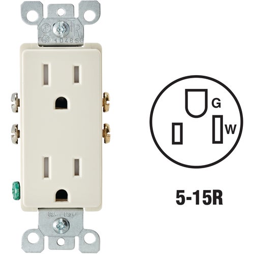 R58-T5325-0DI Leviton Decora Tamper Resistant Duplex Outlet