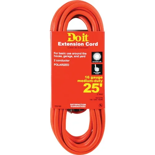 OU-JTW162-100-OR Do it 16/2 Polarized Outdoor Extension Cord