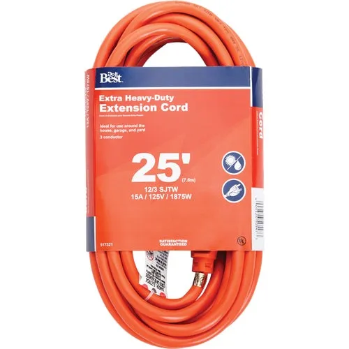 OU-JTW123-100-OR Do it Best 12/3 Heavy-Duty Outdoor Extension Cord