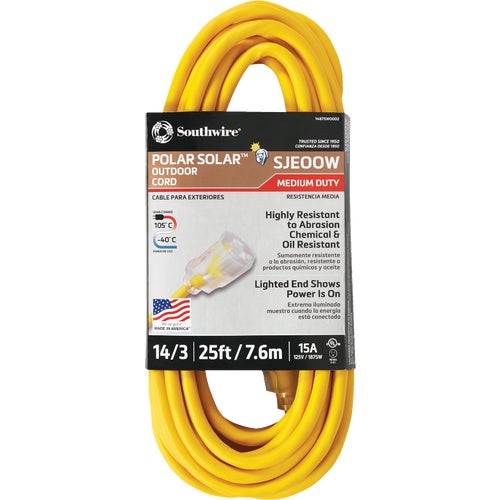 1487SW0002 Coleman Cable 14/3 Cold Weather Extension Cord