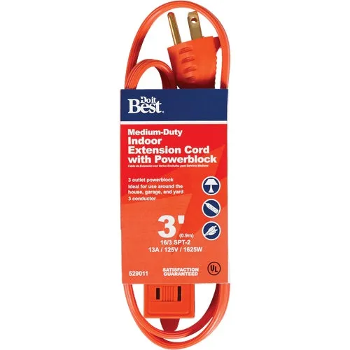 OP-PT2163-3-OR Do it Best 16/3 Triple Tap Extension Cord