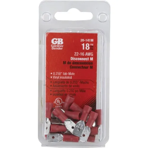 20-141M Gardner Bender Vinyl-Insulated Barrel Male Disconnect