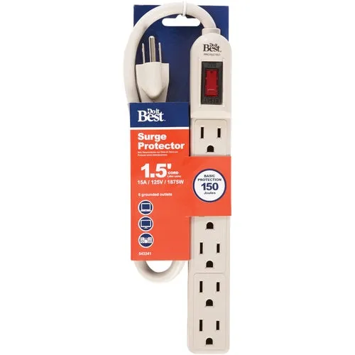 LTS-6S Do it Grounded 6-Outlet Surge Protector Strip