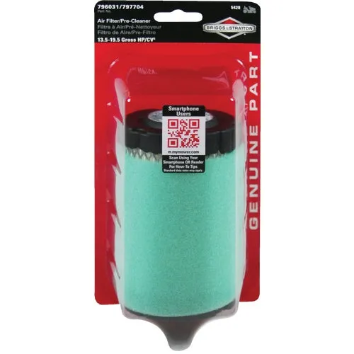 5428K Briggs & Stratton 796031 13.5 To 27 HP Intek Engine Air Filter With 797704 Pre-Cleaner