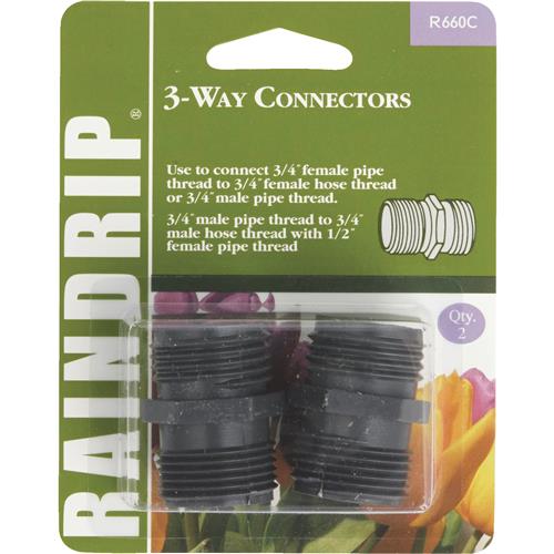 R660CT Raindrip 3-Way Connector Threaded Coupling