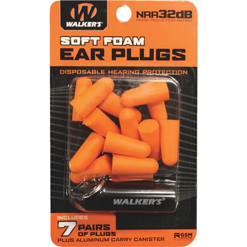 GWP-PLGCAN-OR Walkers Soft Foam Ear Plugs