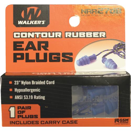 GWP-TPRCORD-BL Walkers Contour Rubber Corded Ear Plugs