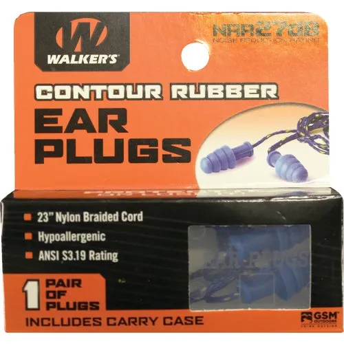 GWP-TPRCORD-BL Walkers Contour Rubber Corded Ear Plugs