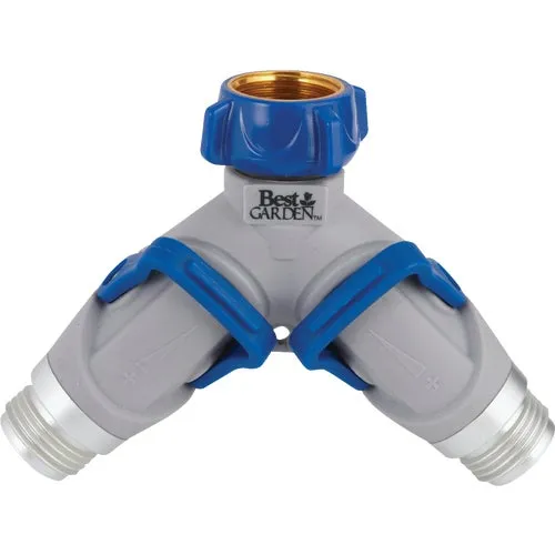 37091-P Best Garden Plastic Dual Y-Hose Shutoff Connector