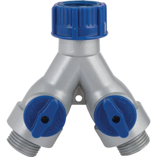 39017 Best Garden Poly Full Flow Y-Connector Hose Shutoff Valve