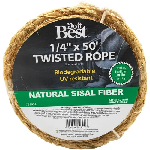 739543 Do it Best Twisted Sisal Packaged Rope
