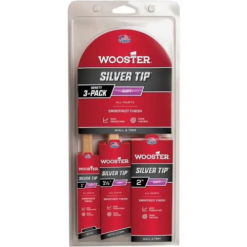 5229 Wooster Silver Tip 3-Piece Paint Brush Set