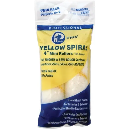 84020 Premier Z-Pro Yellow Spiral Perlon Woven Mini Roller Cover