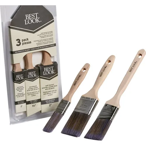 789604 Best Look 3-Piece Polyester Paint Brush Set
