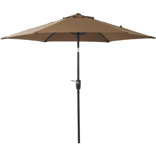 TJAU-004A-230-BRN Outdoor Expressions 7.5 Ft. Aluminum Tilt/Crank Patio Umbrella