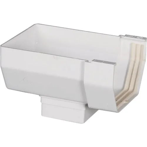 T0509 Amerimax Contemporary Vinyl Gutter End with Drop Outlet