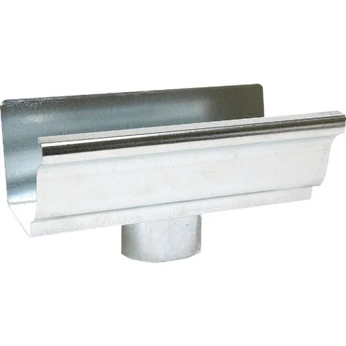 15010 Amerimax 4 In. Galvanized Steel Gutter End with Outlet