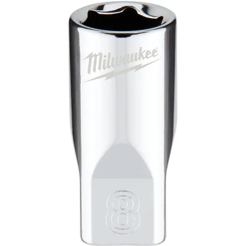 45-34-9034 Milwaukee 1/4 In. Drive Socket w/FOUR FLAT Sides