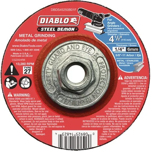 DBDS45250B01F Diablo Steel Demon Type 27 Cut-Off Wheel