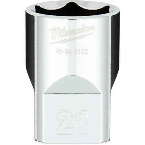 45-34-9122 Milwaukee 1/2 In. Drive Socket w/FOUR FLAT Sides