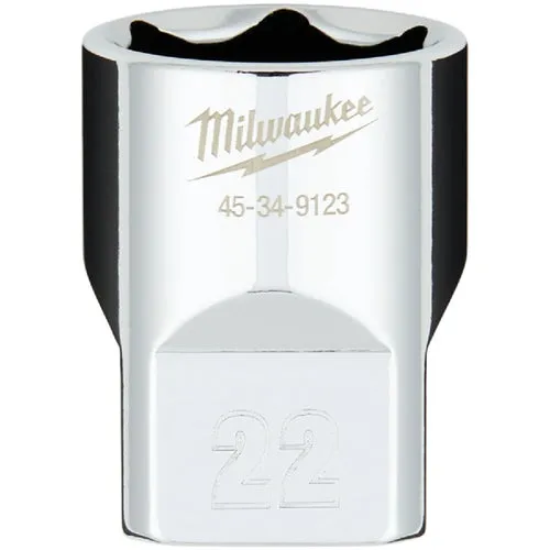 45-34-9123 Milwaukee 1/2 In. Drive Socket w/FOUR FLAT Sides