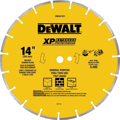 DWA47421 DeWalt XP Segmented Diamond Blade