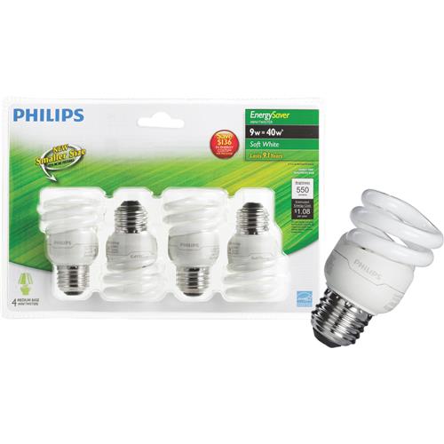 570267 Philips Energy Saver T2 Medium CFL Light Bulb