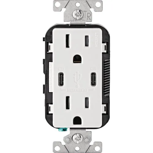 R02-T5635-0BW Leviton Tamper-Resistant Dual Type C USB Charging Outlet