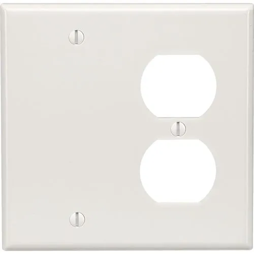 002-88008-000 Leviton Duplex/Blank Combination Wall Plate