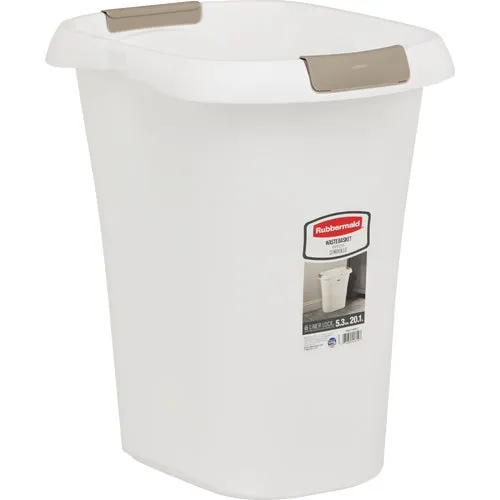 FG5L6100WHT Rubbermaid LinerLock Wastebasket