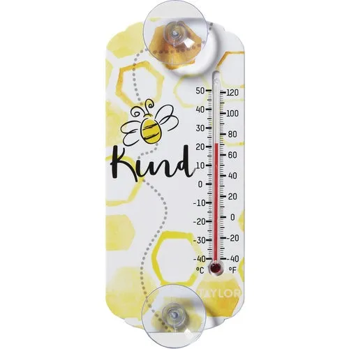 5312136 Taylor Bee Kind Suction Cup Indoor & Outdoor Thermometer