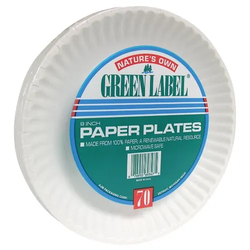 PP9GRAXWH AJM Natures Own Green Label Paper Plates