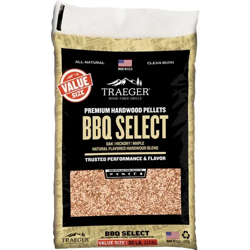 PEL359 Traeger BBQ Select All-Natural Wood Grilling Pellets